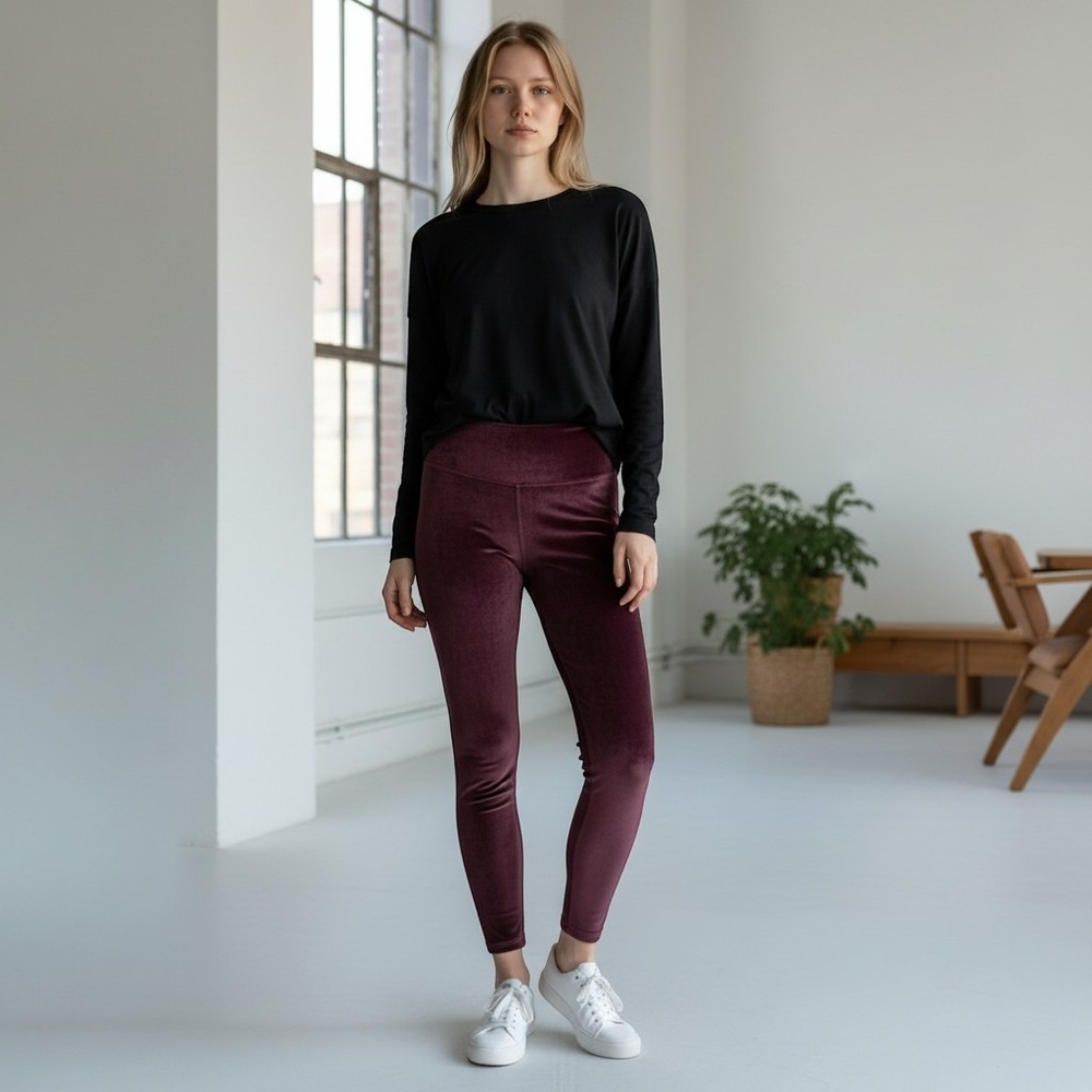 Lululemon Ready to Crush Velvet Leggings Dark Magenta Burgundy Size 6 High Rise
